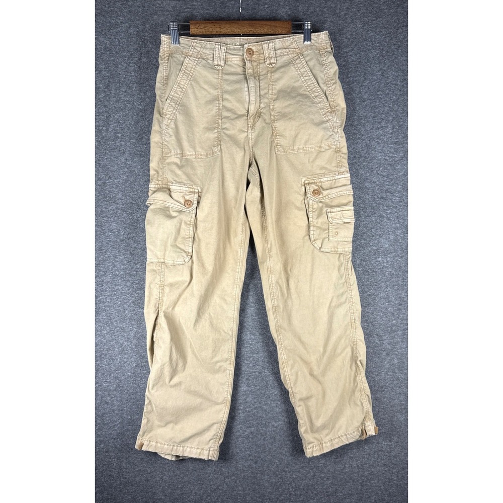 American Eagle Baggy Jogger Womens 8 Khaki On Trend Stretch Cargo Utility Pants